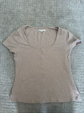 Travis Mathew Scoop Neck Short Sleeve Top - Taupe